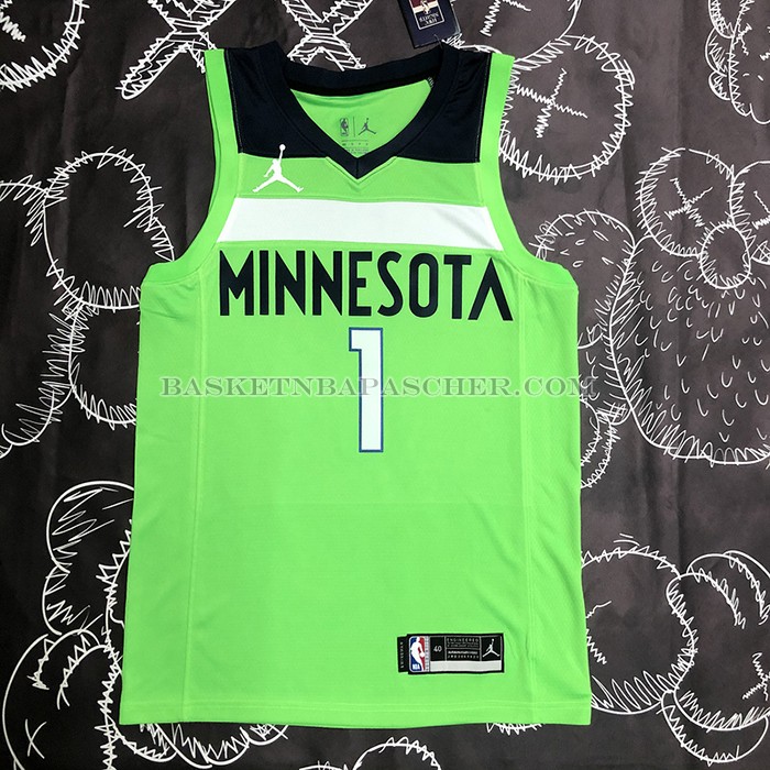 Maillot Minnesota Timberwolves Anthony Edwards Towns NO 1 Statement 2020-21 Vert